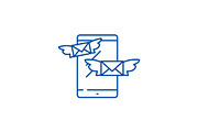 Sending messages line icon concept