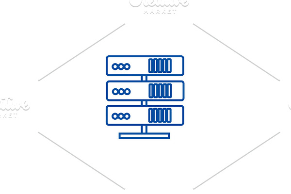 Servers network line icon concept