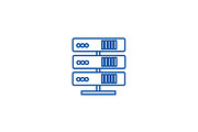Servers network line icon concept