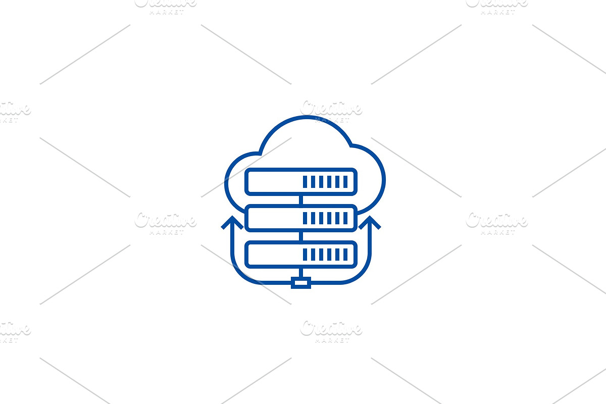 Servers network,cloud line icon in Illustrations - product preview 8