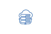 Servers network,cloud line icon