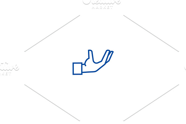 Service hand support line icon