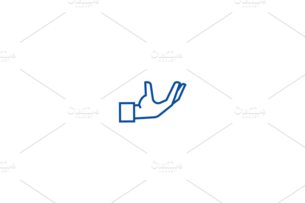 Service hand support line icon in Illustrations - product preview 8