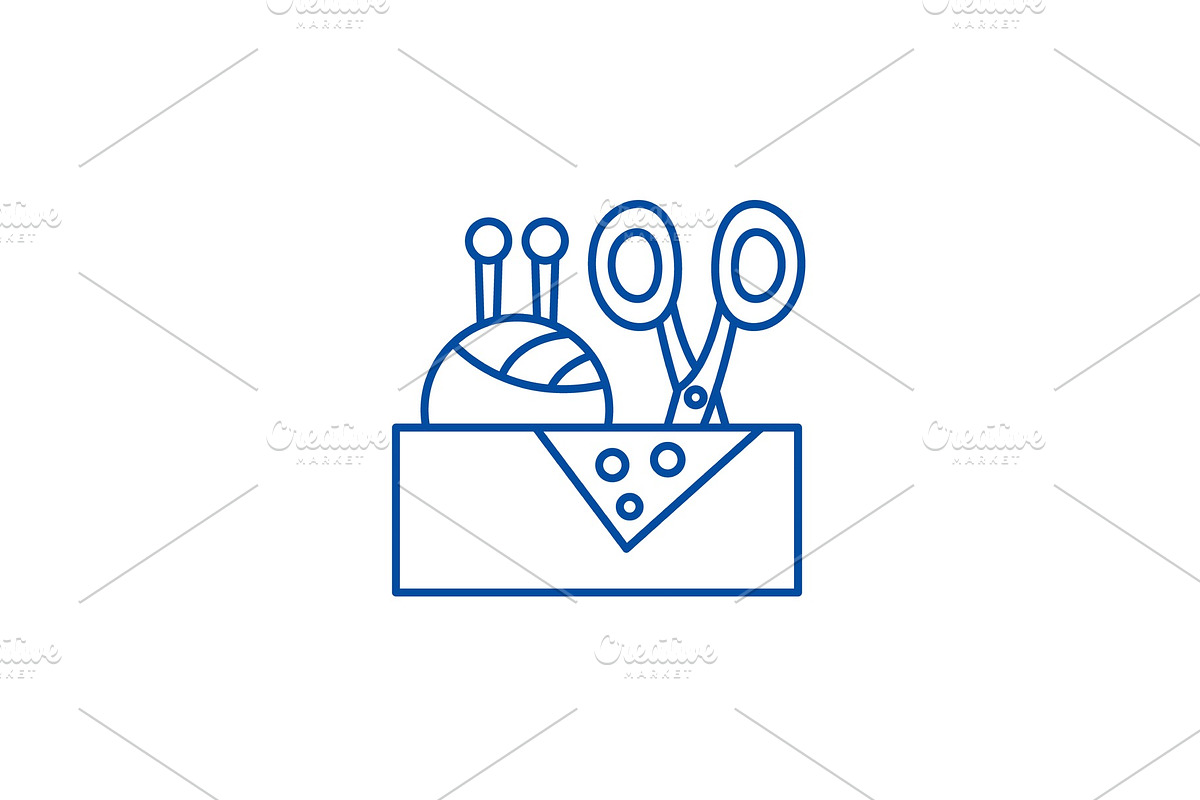 Sewing business line icon concept in Illustrations - product preview 8