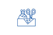 Sewing business line icon concept