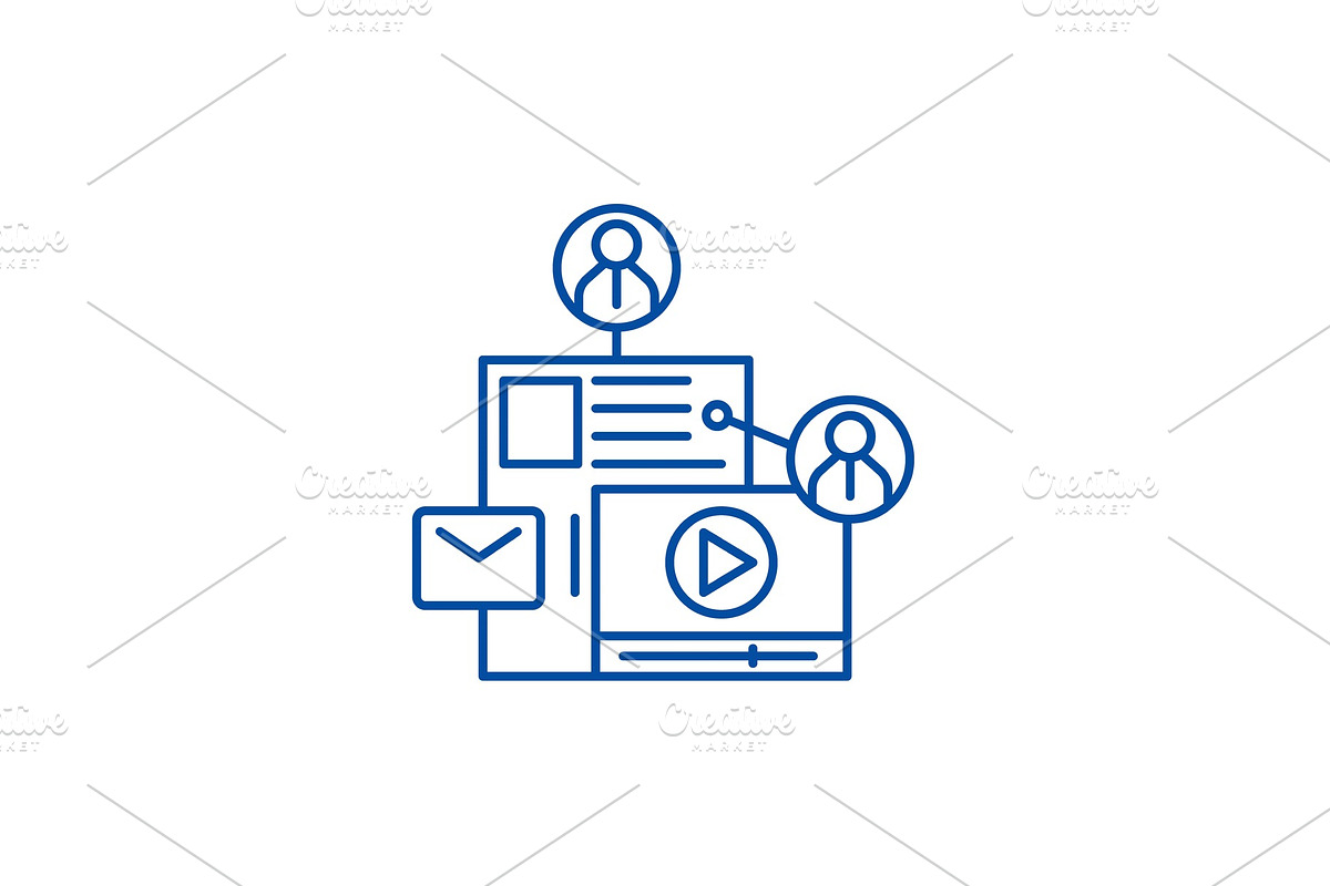 Share content line icon concept in Illustrations - product preview 8