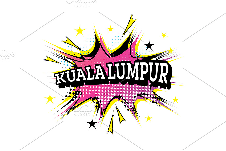 Kuala Lumpur Comic Text in Pop Art in Illustrations - product preview 8
