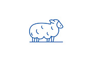 Sheep line icon concept. Sheep flat