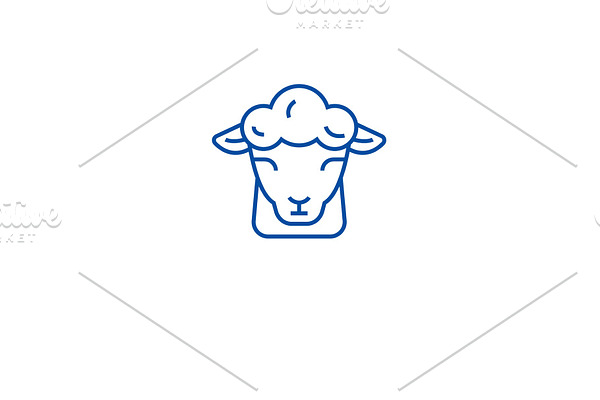 Sheep farm line icon concept. Sheep