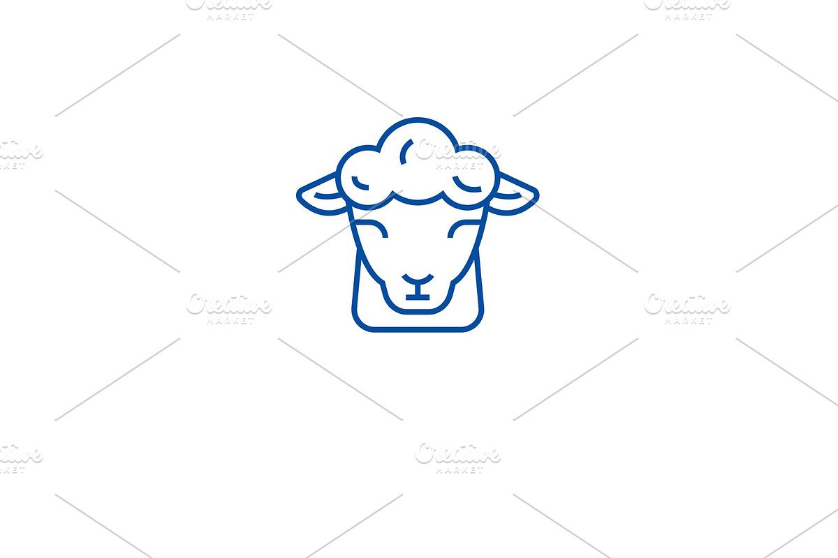 Sheep farm line icon concept. Sheep in Illustrations - product preview 8