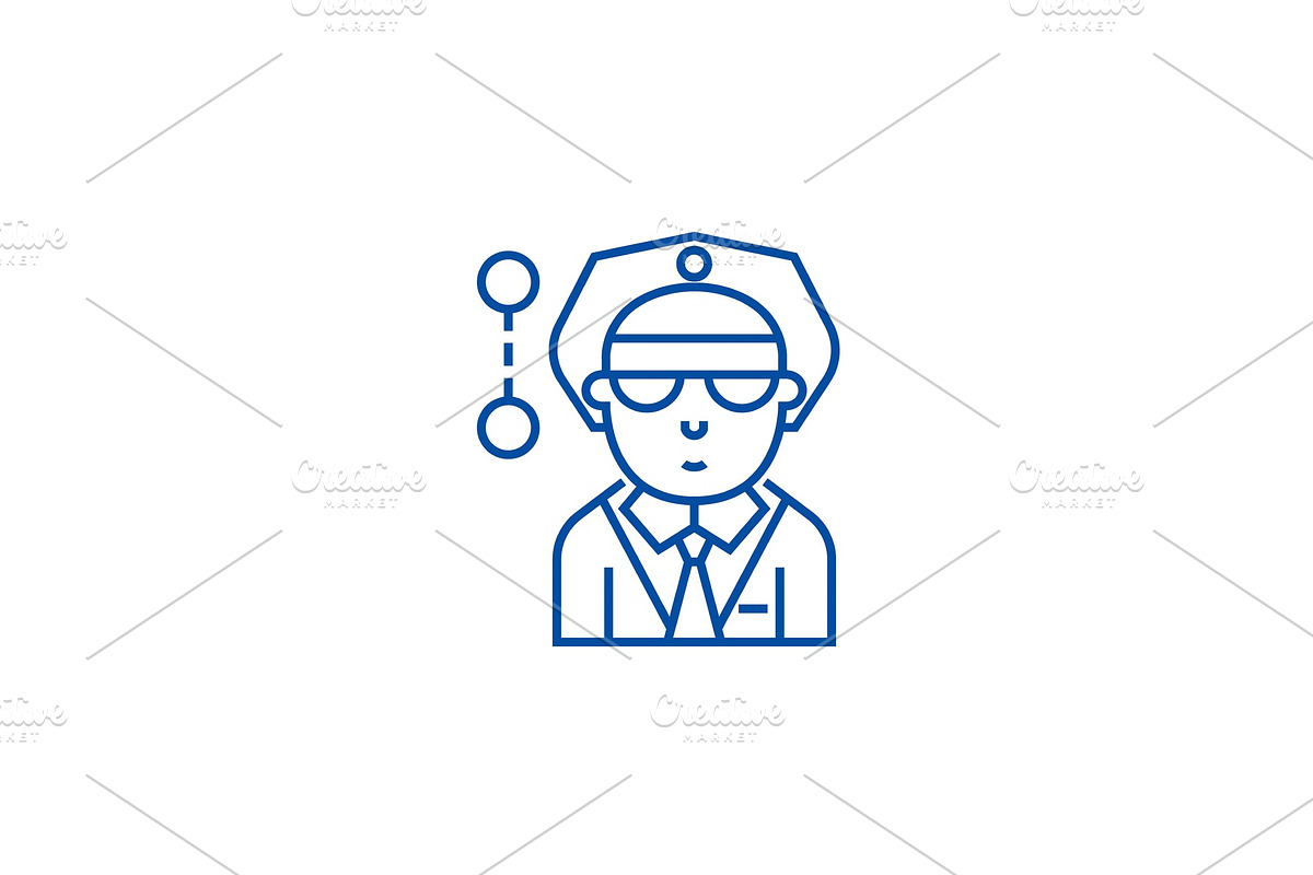 Sheriff, policeman line icon concept in Illustrations - product preview 8