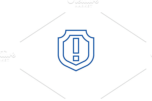 Shield,important line icon concept