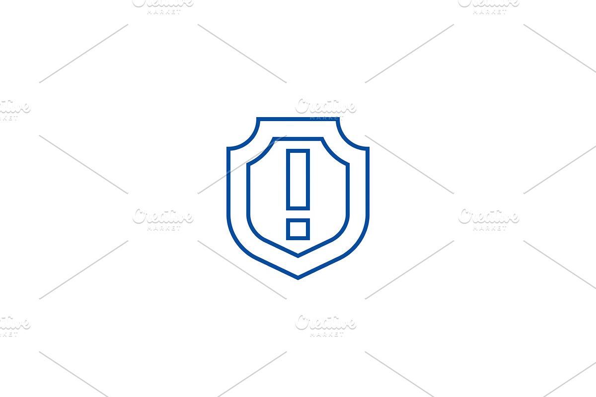 Shield,important line icon concept in Illustrations - product preview 8
