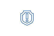 Shield,important line icon concept