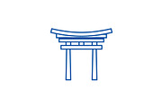 Shinto line icon concept. Shinto