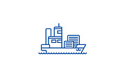 Ship cargo container line icon
