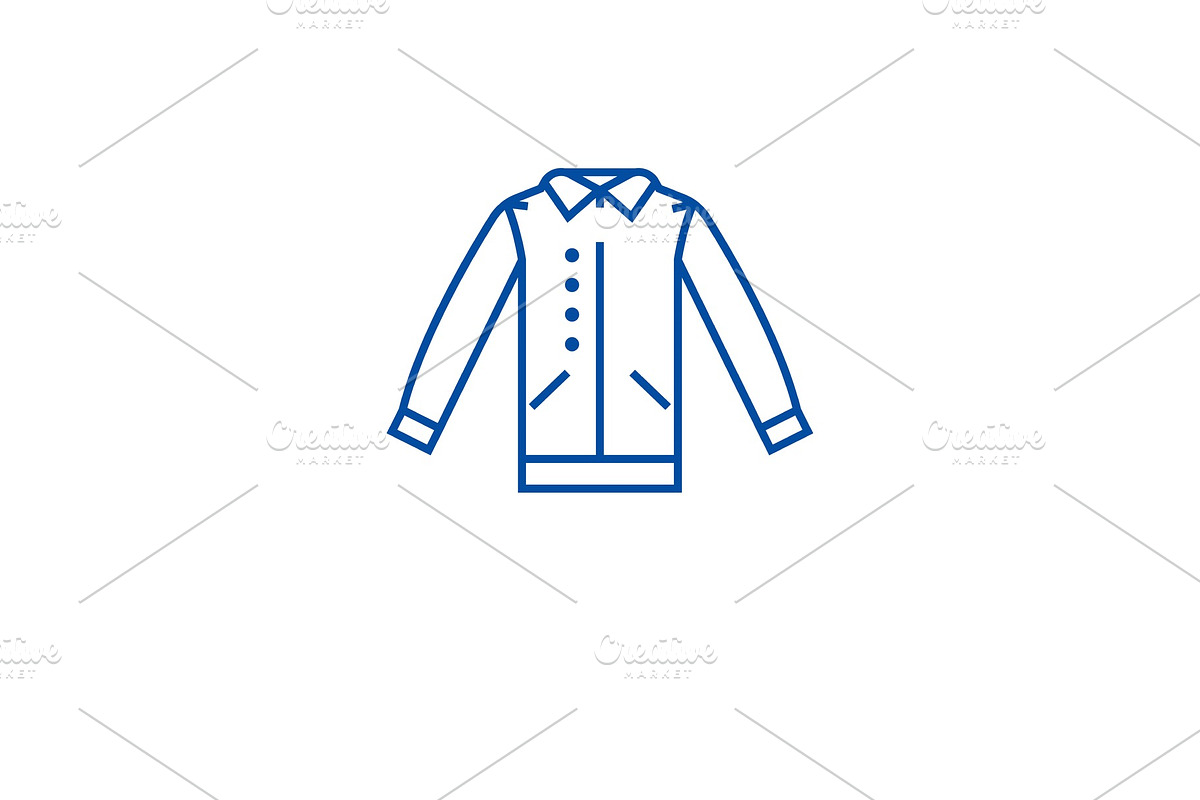 Shirt with vest line icon concept in Illustrations - product preview 8