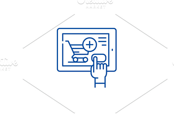 Shop online line icon concept. Shop