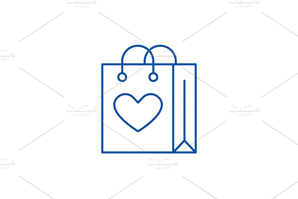 Shopaholic line icon concept in Illustrations - product preview 8