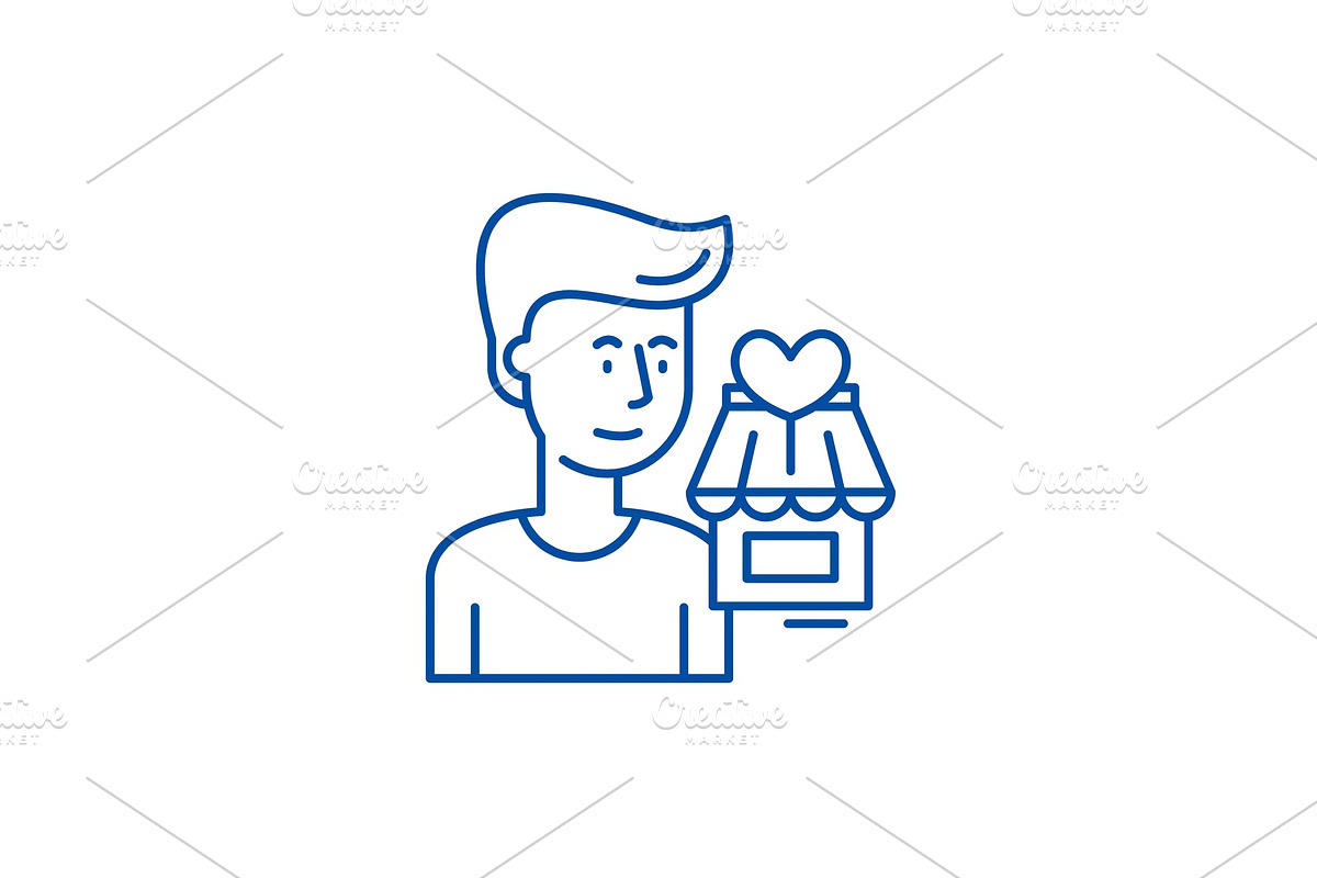 Shopperson line icon concept in Illustrations - product preview 8
