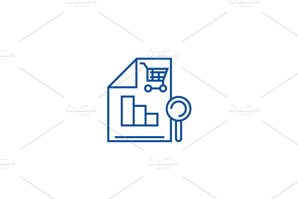 Shopping analysis line icon concept in Illustrations - product preview 8
