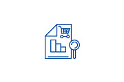 Shopping analysis line icon concept