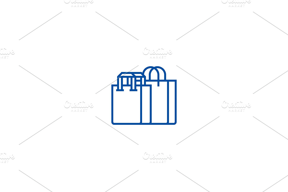 Shopping bags line icon concept in Illustrations - product preview 8