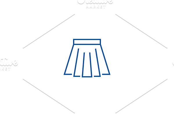 Short skirt line icon concept. Short