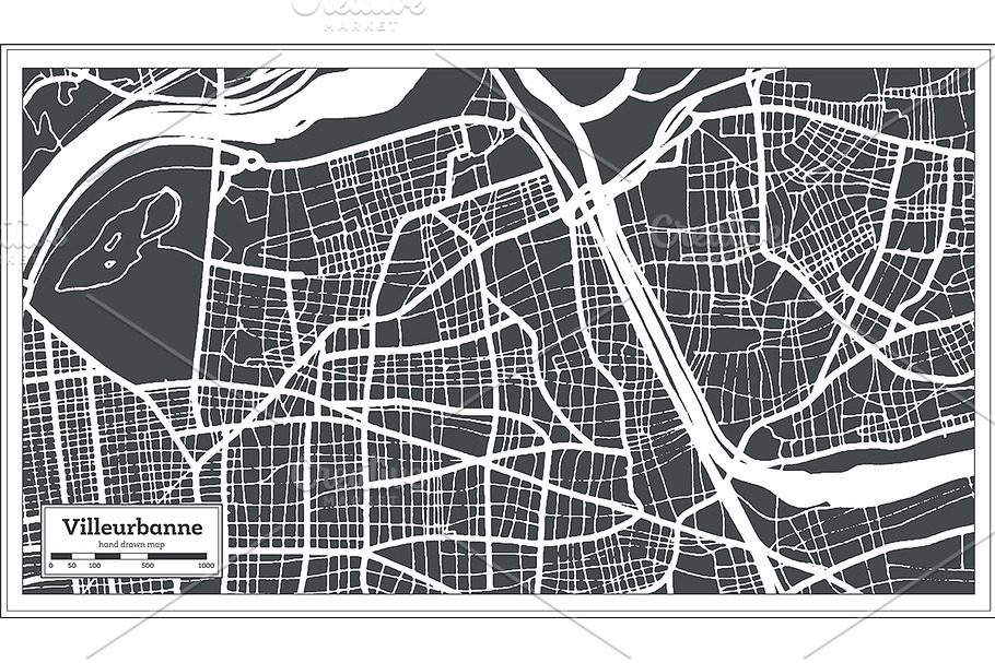 Villeurbanne France City Map in Illustrations - product preview 8