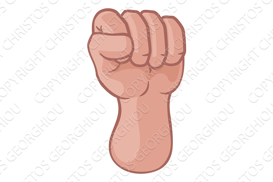 Fist Up Hand Punch Cartoon Icon in Illustrations - product preview 8