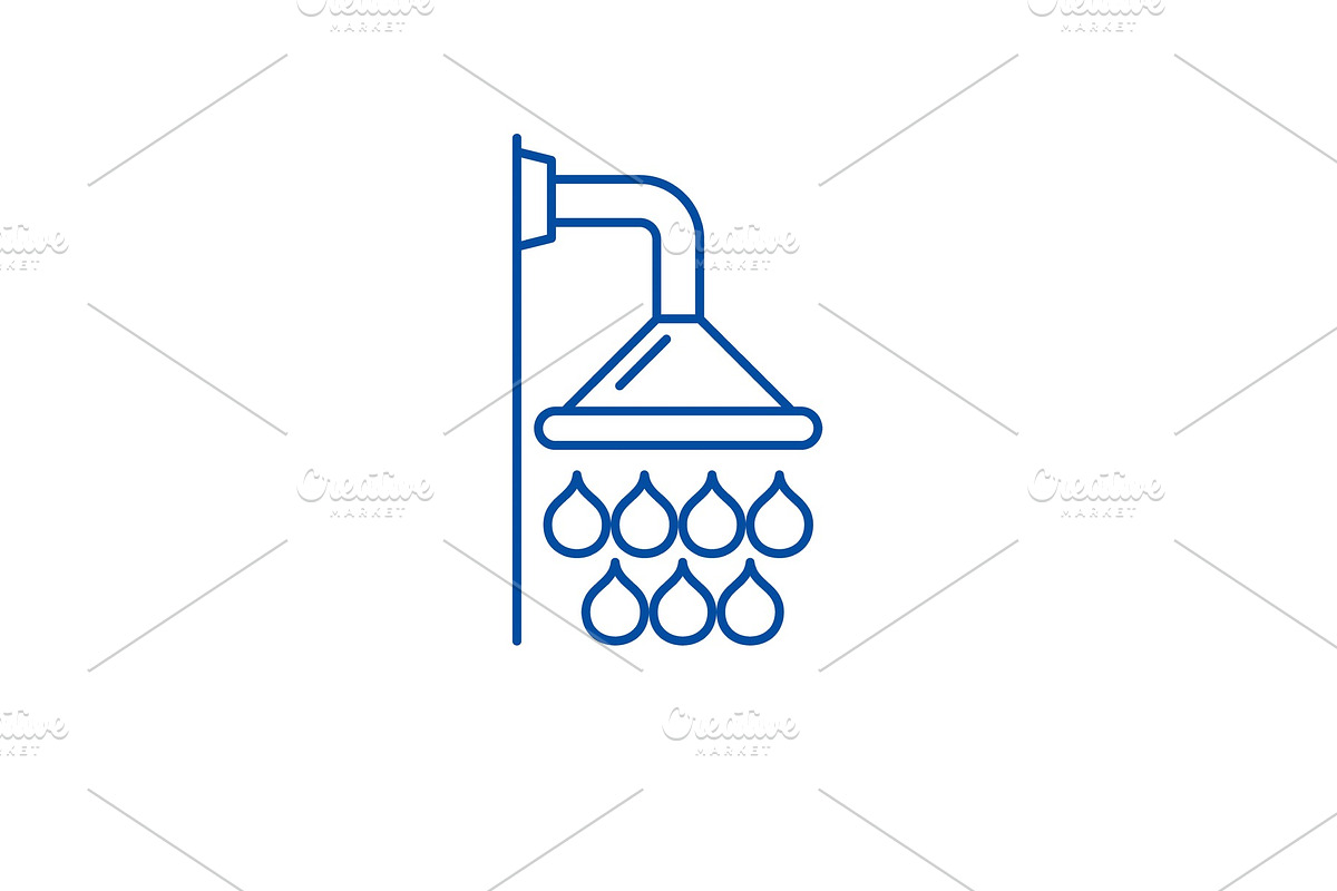 Shower line icon concept. Shower in Illustrations - product preview 8