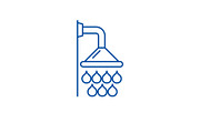 Shower line icon concept. Shower