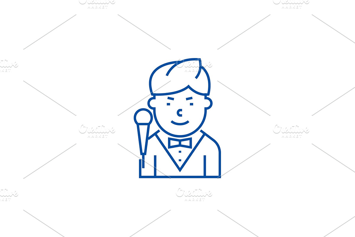 Showman line icon concept. Showman in Illustrations - product preview 8