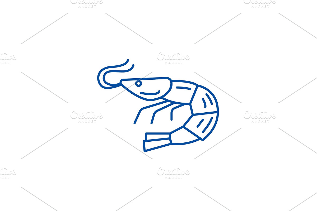 Shrimp,seafood line icon concept in Illustrations - product preview 8