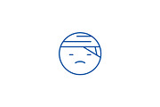 Sick emoji line icon concept. Sick