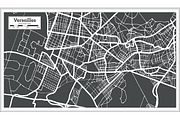 Versailles France City Map in Retro