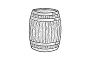 Wine beer barrel sketch engraving