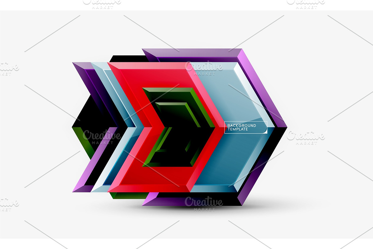 Techno arrow background, template in Illustrations - product preview 8