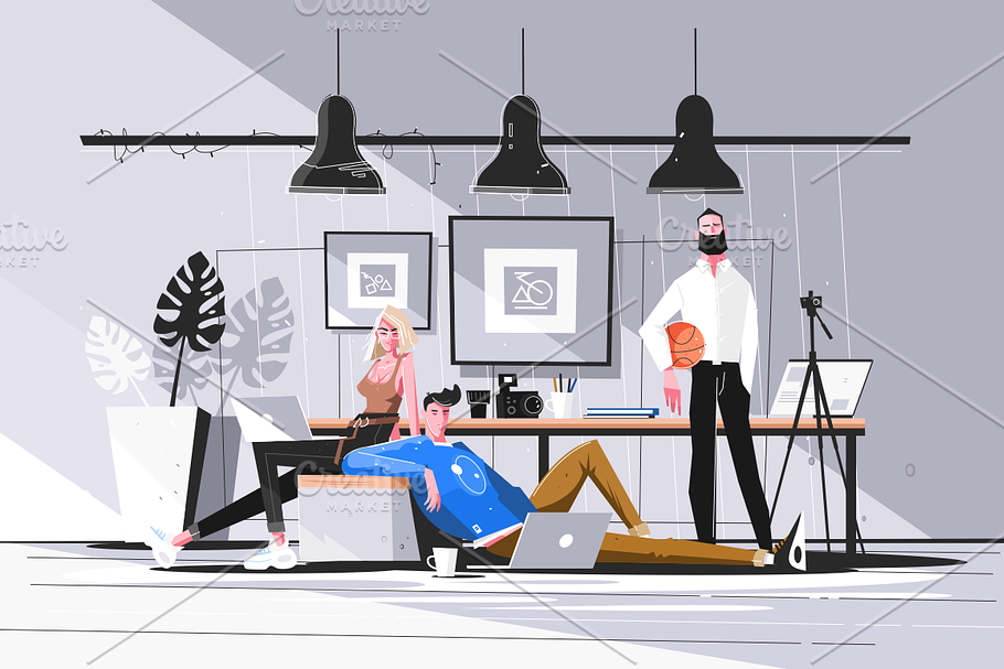 Designers working in studio in Illustrations - product preview 8