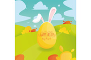 easter egg with rabbit ears