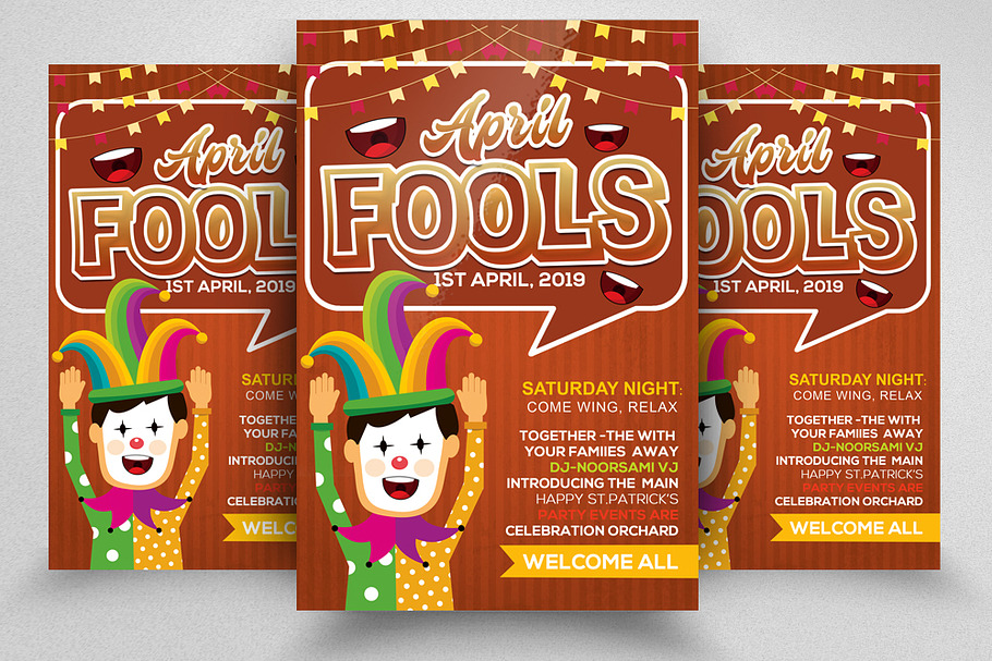 April Fool Clown Flyer Templates in Flyer Templates - product preview 8