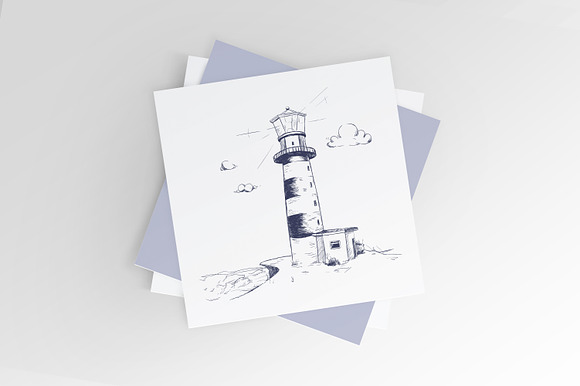 Lighthouse sketch illustration in Illustrations - product preview 1