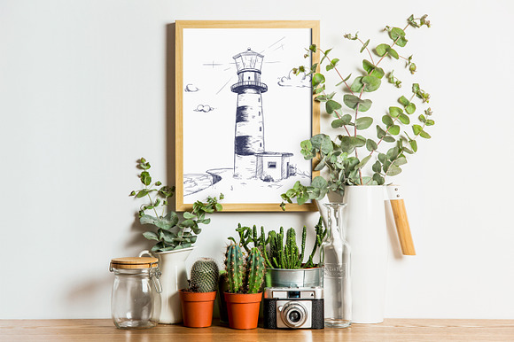 Lighthouse sketch illustration in Illustrations - product preview 2
