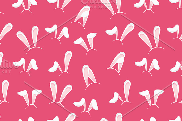 seamless easter pattern with rabbits