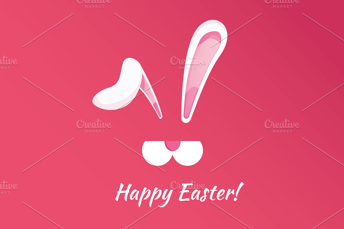 easter rabbit ears on colourful back in Illustrations - product preview 8