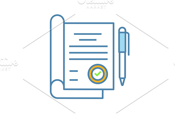 Signed contract color icon