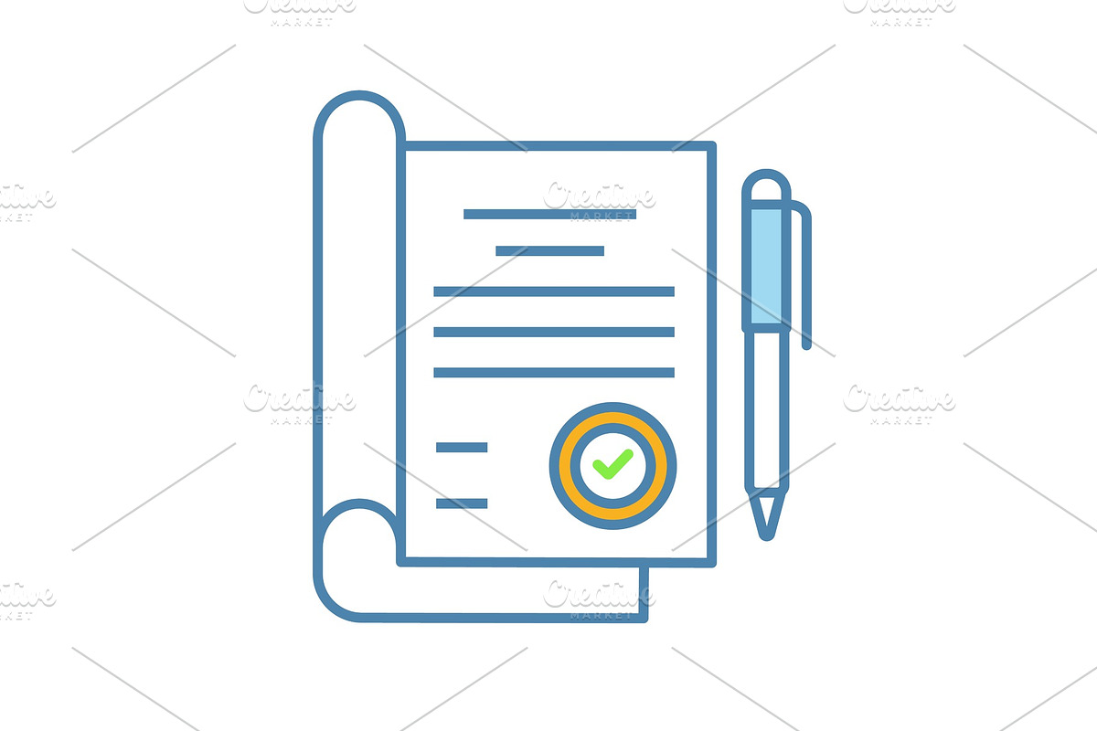 Signed contract color icon in Icons - product preview 8