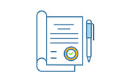 Signed contract color icon