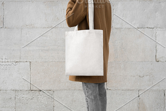 Black and white tote bag in Product Mockups - product preview 5