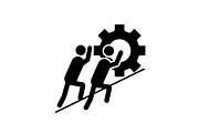 Teamwork glyph icon